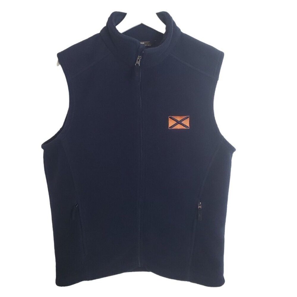 Core 365 Fleece Vest Mens Small Navy Blue Orange‎ Flag Auburn University